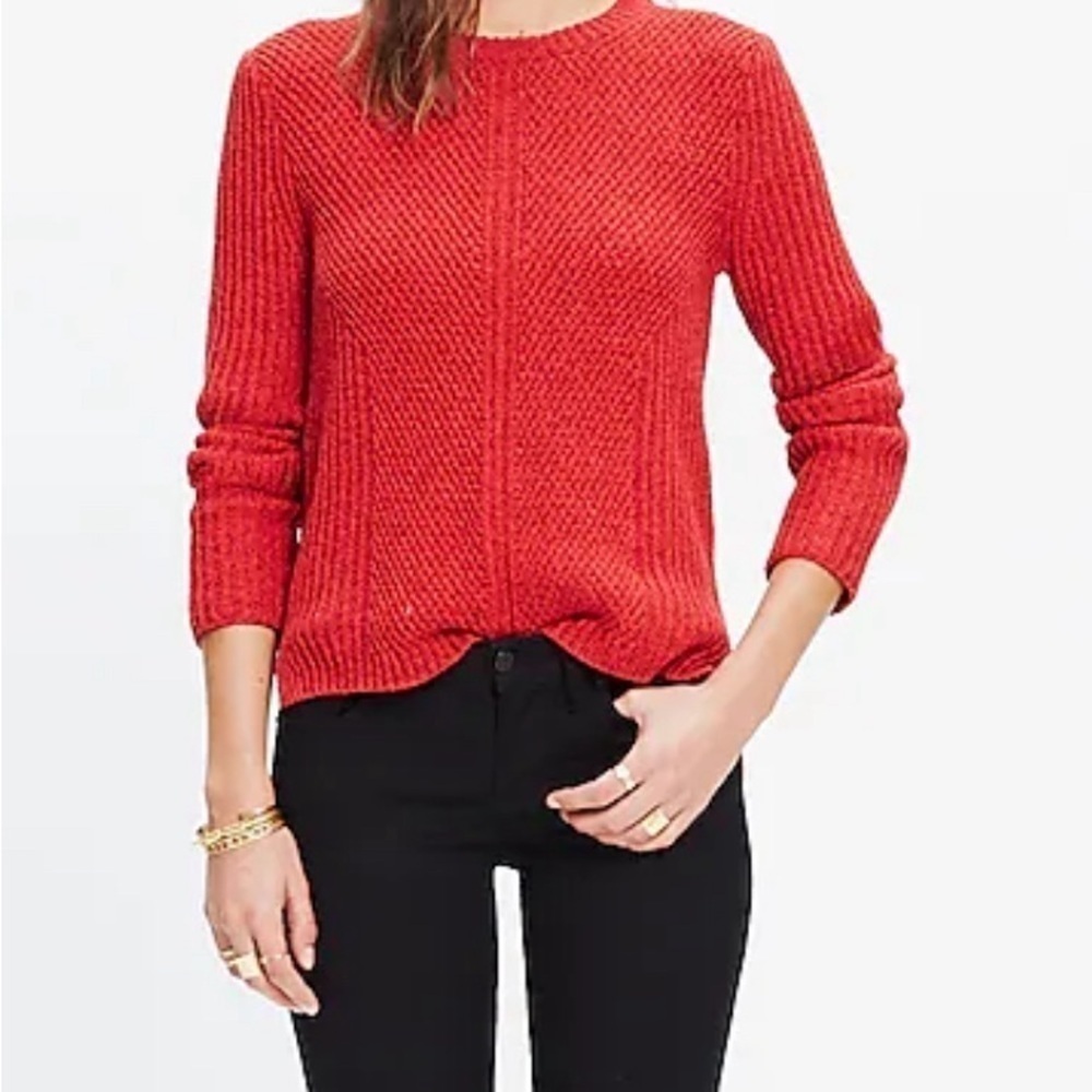 Madewell Hexcomb Texture Sweater Cotton Blend Size M